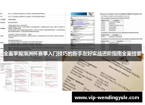 全面掌握澳洲杯赛事入门技巧的新手友好实战进阶指南全面提要 全面掌握澳洲杯赛事入门技巧的新手友好实战进阶指南全面提要